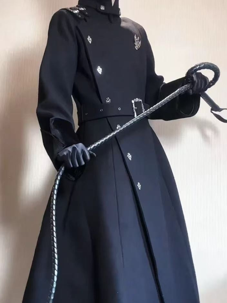 Wool Coat Peacoat - 2025 зимнее готическое тонкое шерстяное пальто