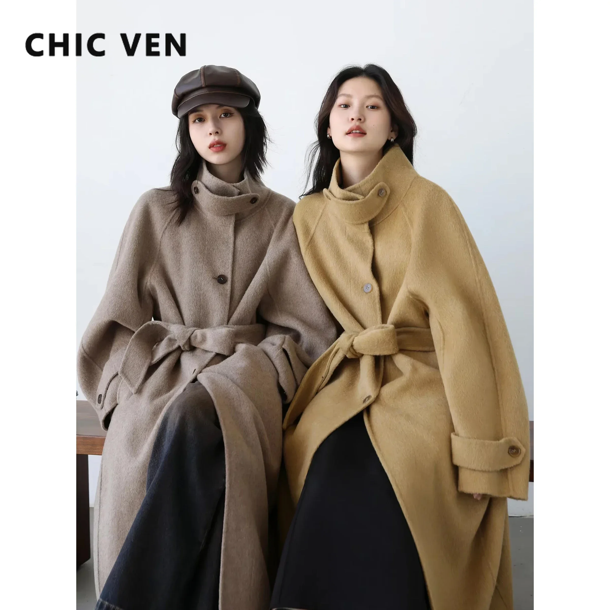 CHIC VEN корейское женское шер – обзор и цена Wool Coat Peacoat