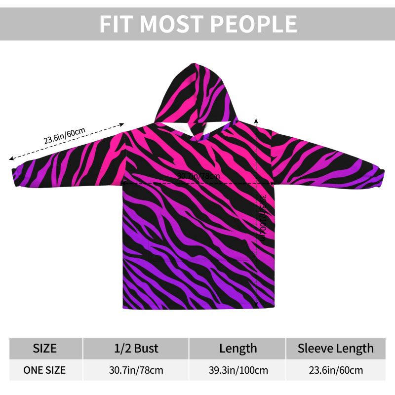 Носимое одеяло с принтом зебры – обзор и цена Sherpa Hoodie Fleece