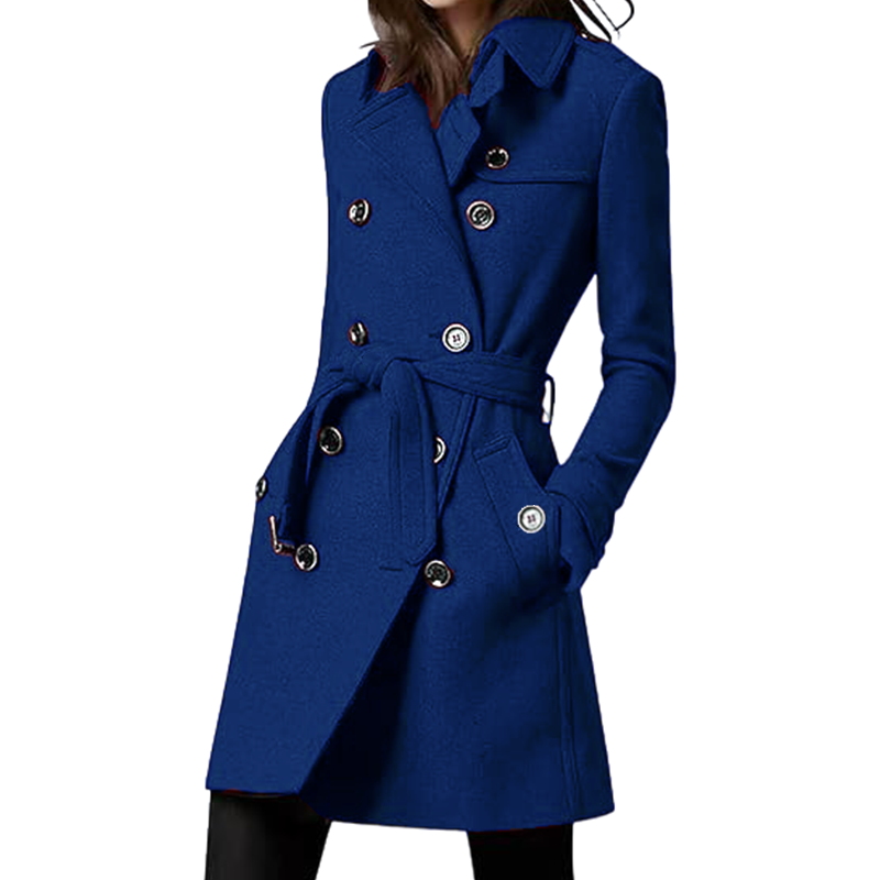 Женский плащ из смесовой шерст – обзор и цена Wool Coat Peacoat
