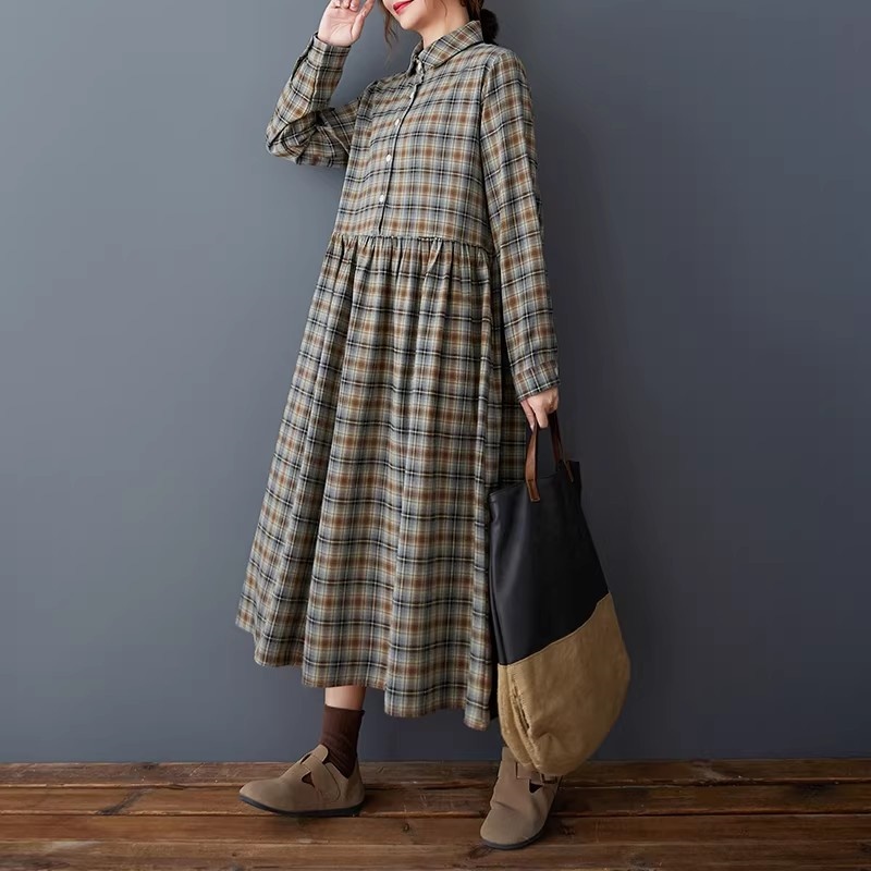 Корейское свободное платье-руб – обзор и цена Flannel Shirt Lined